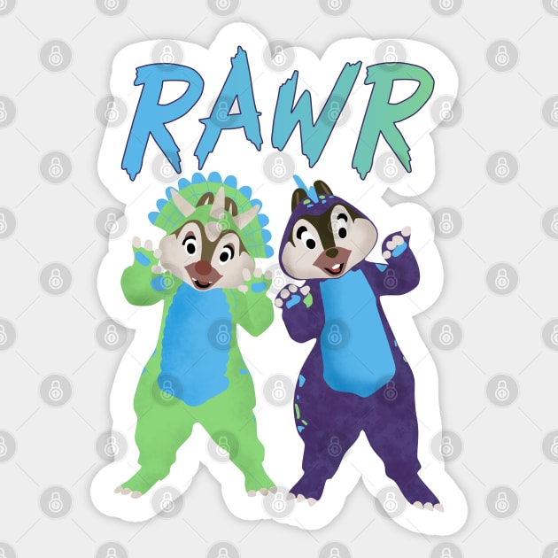 Rawr! Sticker by Yellow Hexagon Designs